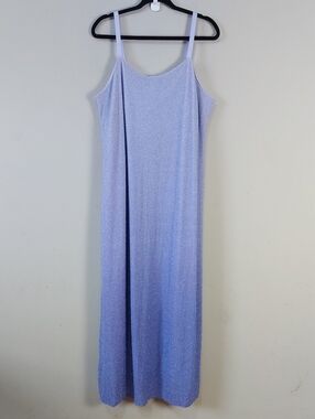 Y2k Vintage Shimmery Glittery Slip Maxi Dress Plus Size 24 Ombre Purple Blue